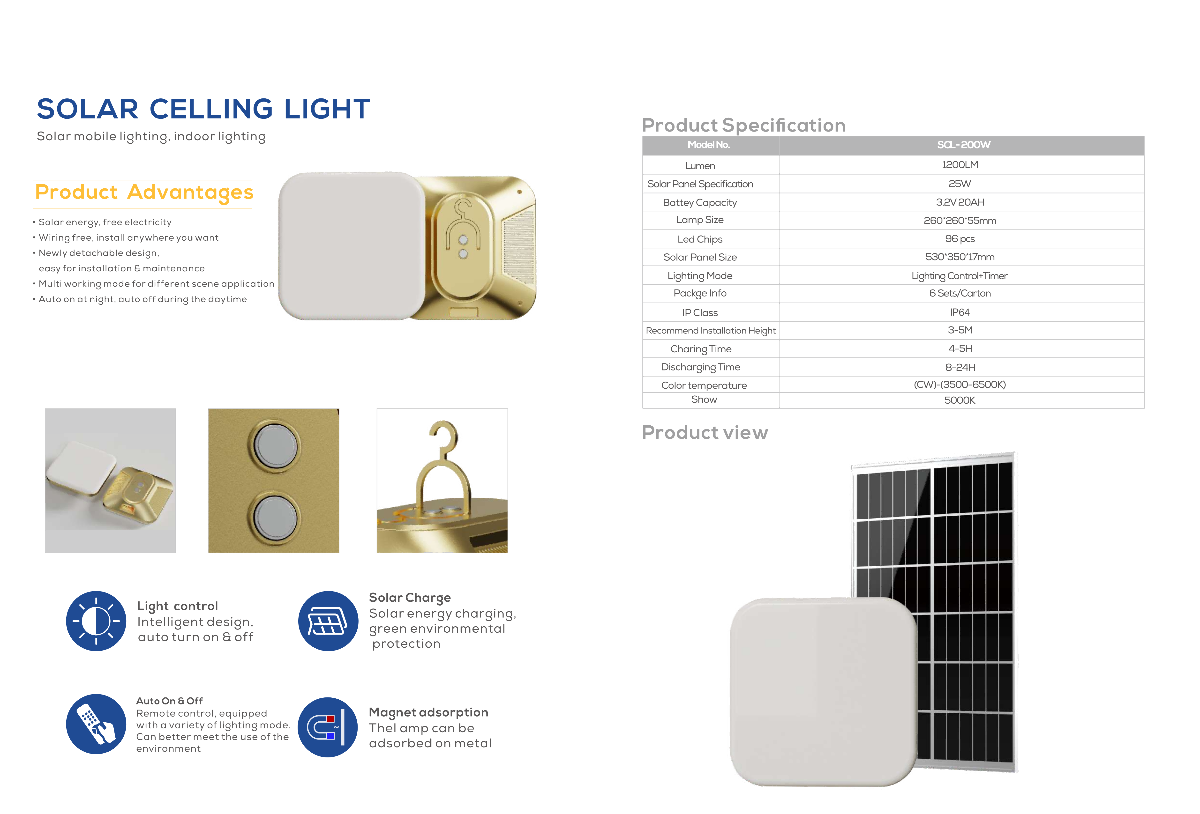 SOLAR CELLING LIGHT
